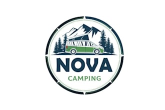 design unique modern camping company logo