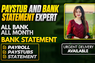 prepare paystub, check stub, income statement, balance sheet and cash flow