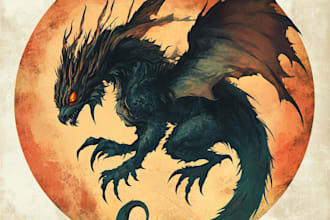 design mythical beasts, monsters, fantasy logo