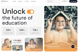 build online course website education, lms educational website elearning website