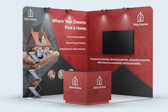 design trade show booth, exhibition stand and backdrop