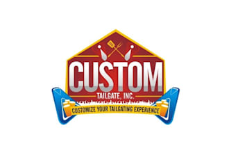 design premium custom tailgate or restaurant logo