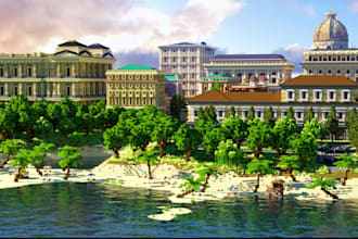 create a minecraft map, landscape, minecraft spawn, minecraft builder, survival