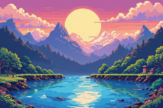 draw your custom pixel background art