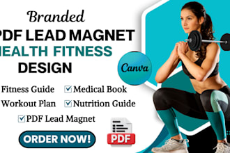 design health fitness ebook pdf lead magnet canva gym workout plan trainer guide