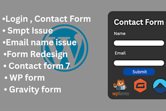 create or fix wordpress form with wp form pro , contact form , gravity form