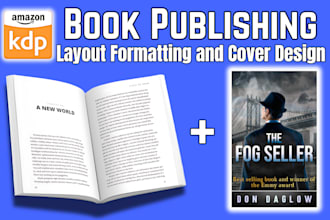 do amazon KDP book publishing, paperback formatting and cover design