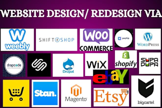 build shopify ecwid wix squarespace bigcartel payhip stan store website design