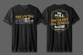 do trendy minimalist and custom typography t shirt design for you in 24hrs