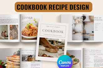 be your cookbook writer and design cookbook, recipe book, meal plan, diet plan