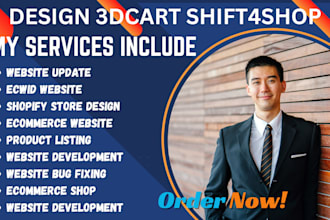 design and develop your shift4shop or 3dcart website and customise squarespace