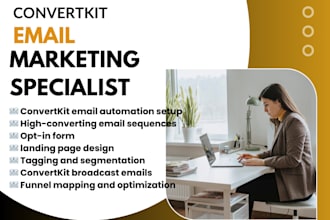 convertkit account, sales funnel, automation, landing page and email sequences