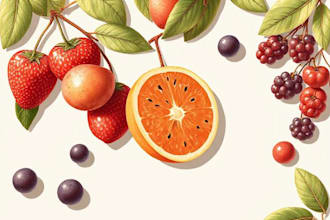 draw realistic illustrations of flowers, plants, fruits, etc