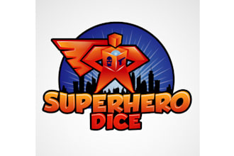 make top quality premium amazing logo for superhero dice