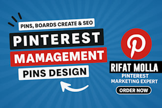 setup,optimize and do pinterest marketing, pins and boards