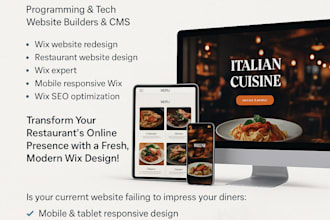 revamp stunning wix restaurant website to boost online reservations