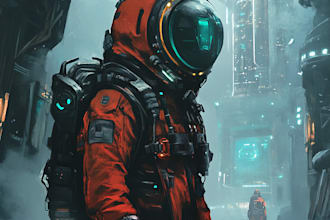 make a sci fi illustration for you