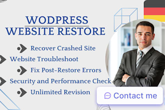 restore wordpress website from backups, fix errors secure hacked wordpress