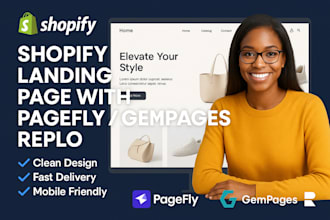 design, clone shopify landing page product page with pagefly gempage replo