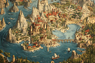 make a custom map for fantasy, scifi, book or boardgame