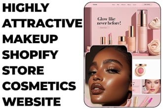 design attractive makeup shopify store skincare cosmetics website makeup website