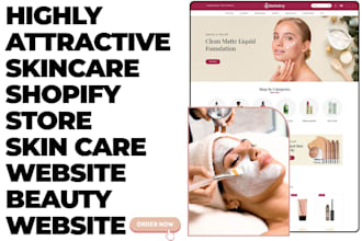 design highly attractive skin care website skincare shopify store beauty website
