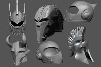 sculpt realistic 3d head mask helmet and cosplay props for printing