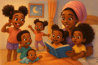 draw cute african american children book illustration kids story book cover page