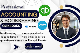 setup, clean up and bookkeeping in qbo online, xero and wave chat categories