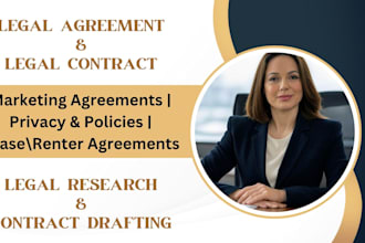 be your solicitor for legal contract, legal agreement, contract review