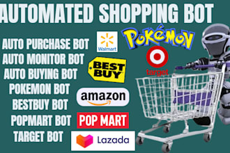 develop shopping bot auto purchase bot popmart bot pokemon bot target bestbuy