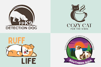 design a modern dog, cat, or pet logo for your brand