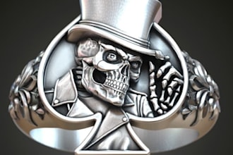sculpt 3d jewelry model, ring, belt buckle, necklace, pendant brace, 3d printing