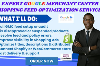 audit and fix gmc product feed issues to improve google shopping ads performance
