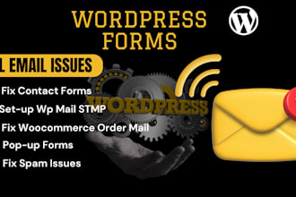 fix wordpres email, contact form issues, woocommerce email and wp gmail smtp