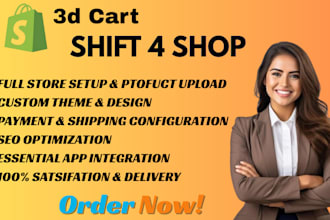 design shift4shop 3dcart squarespace shopee shopify store