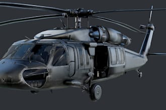 create 3d aircraft model, drone, aerospace, armored spaceship model for games