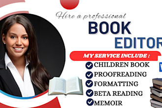 book editing proofread poetry memoir romance children book christian novel