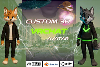 3d anime model custom 3d vrchat furry model 3d vtuber model vr character unity