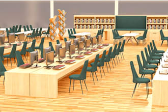 redesign 3d library interior design, office, cgi rendering, desk walkthrough