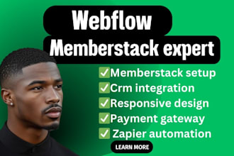 design membership webflow website memberstack  website subscription website fix