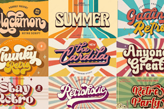 design 70s,80s and branding logo design for your company