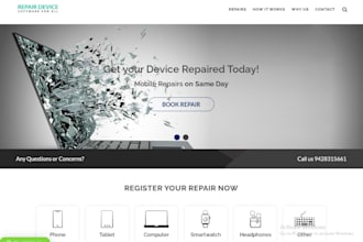 design phone repair website, mobile phone store, screen repair website