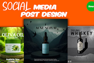 design social media posters,product banners, or food flyer design