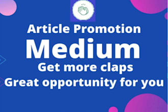 premium medium article promotion, social media marketing