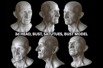 sculpt realistic 3d head, bust, statues, bust model , 3d face model for 3d print
