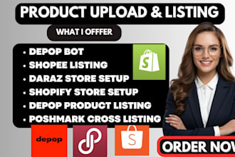 do product listing or cross listing on depop store poshmark shopee etsy listing