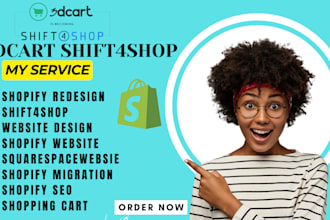 design a professional shift4shop squarespace shopee or shopify store