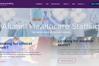 build healthcare website, healthcare staffing agency,  or home care website