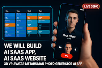 build ai saas app,ai saas website, 3d vr avatar metahuman photo generator ai app